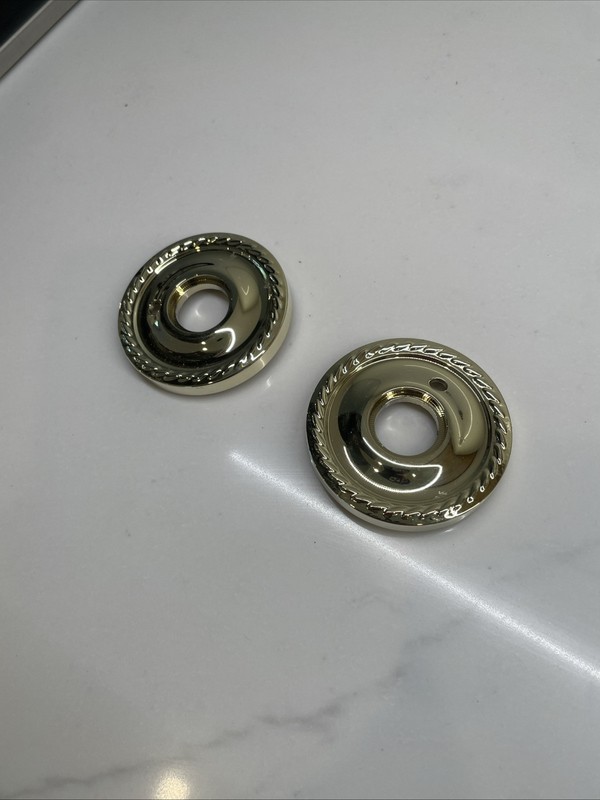 Baldwin 5149 Estate Rope Rose Trim Pair – Solid Brass, Polished Gold New gallery