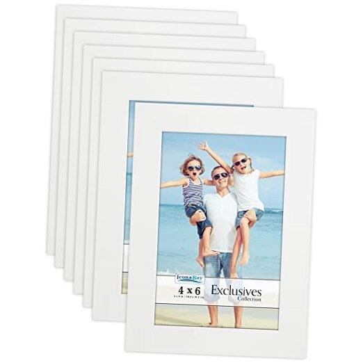 Picture Frames (12 Pack), Sturdy Wood Composite Photo Frame 4 x 6, 4×6 White