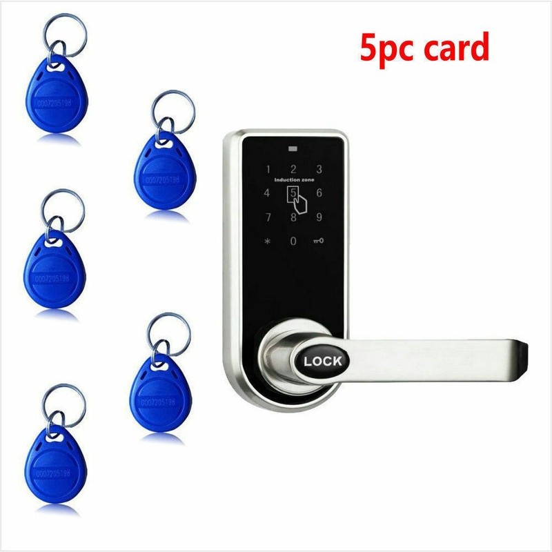 Electronic Smart Keyless Door Lock Code Keypad Security Entry w/5 RFID Card Tags