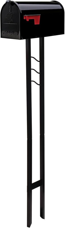 New Galvanized Steel Mailbox Post Kit Black Medium Capacity MC11KITBAM gallery