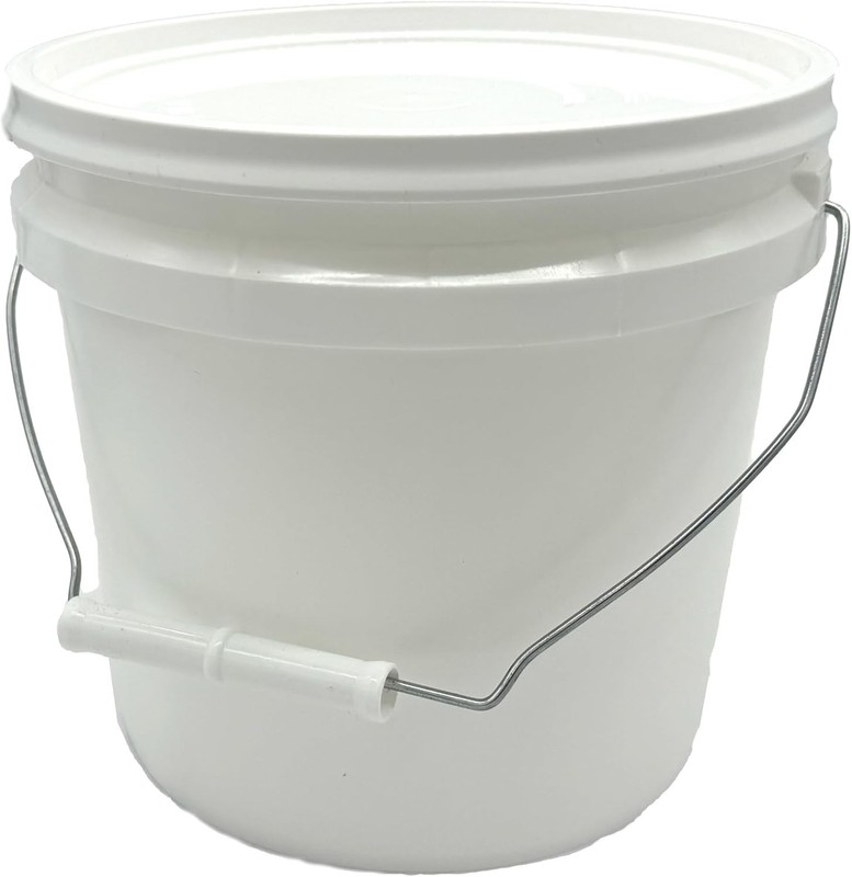 1 Gallon Bucket with Lid and Handle – Water Tight Paint Pail – Multi Use Util…