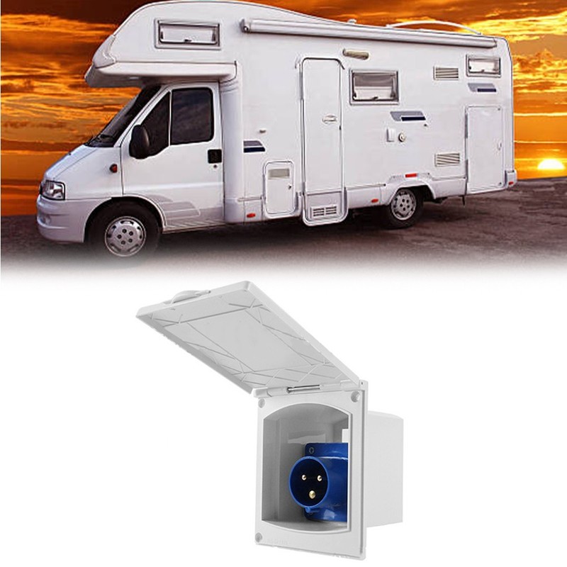 Waterproof External Socket for RV Campers Trailers 16A IP44 Plastic Material gallery
