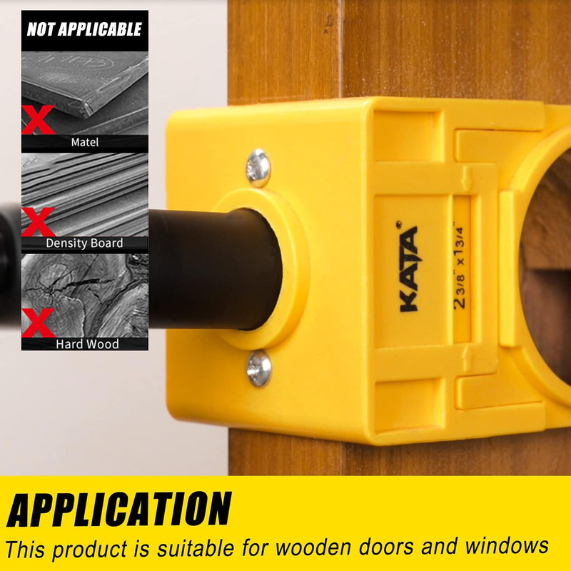 Door Lock Installation Kit Hole Saw Set w Guide Template for Wood Doors gallery