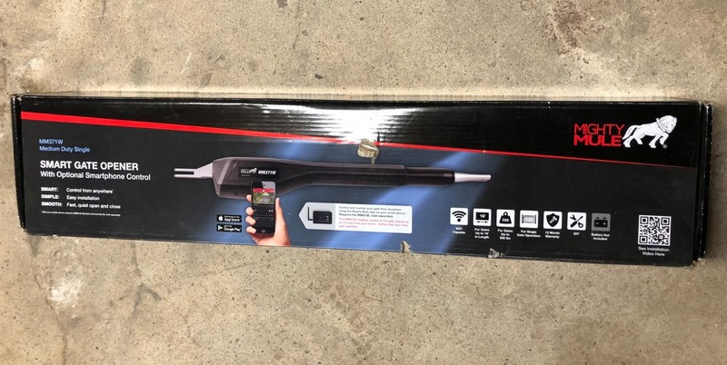 Mighty Mule MM371W Automatic Gate Opener, Smart and Solar Single, Black
