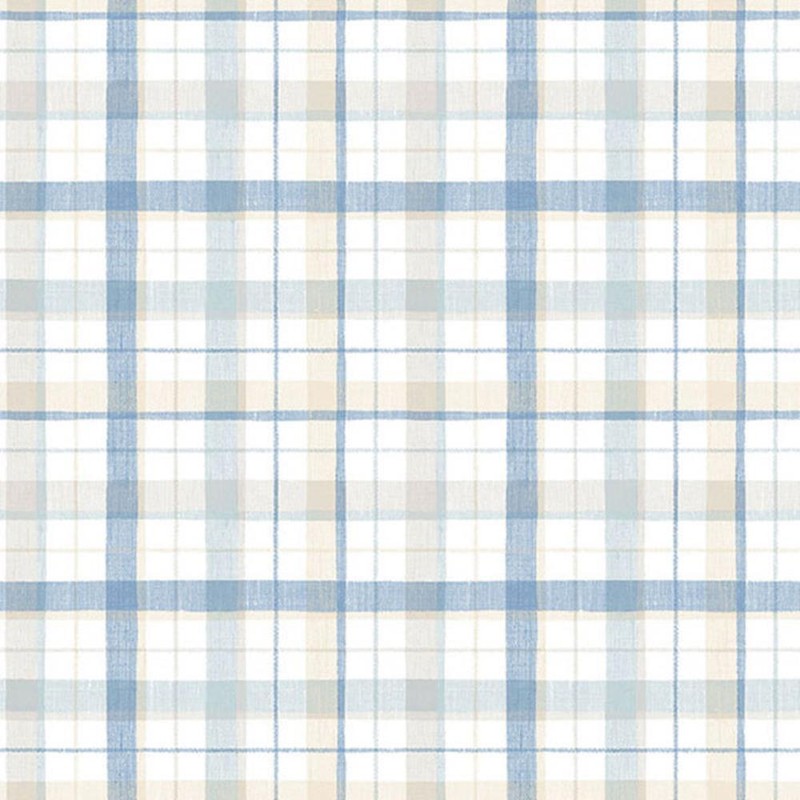 CK36629 – Kitchen Style 3 Plaid Checked Blue Beige Galerie Wallpaper