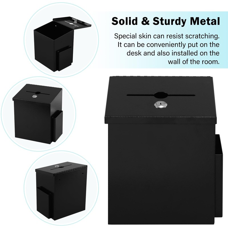 xydled Wall Mounted,Ballot&Donation Box with 50 Free Suggestion Cards,Metal S... gallery