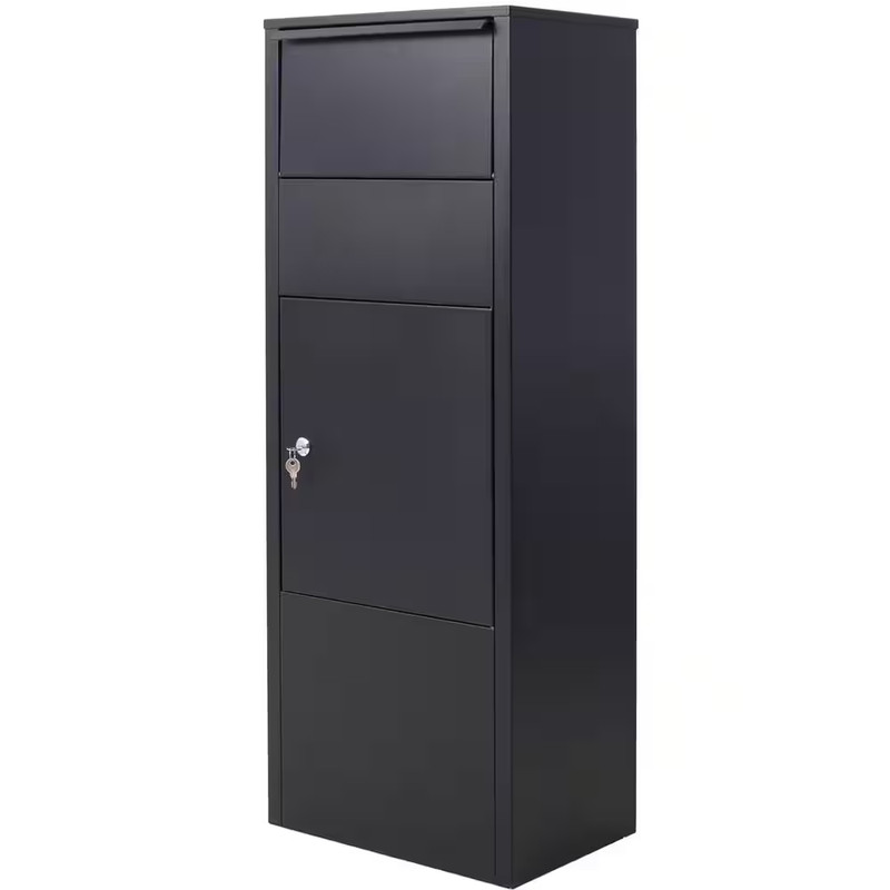 Large Package Delivery Parcel Mail Drop Box for Black, with Lockable Storage Com gallery