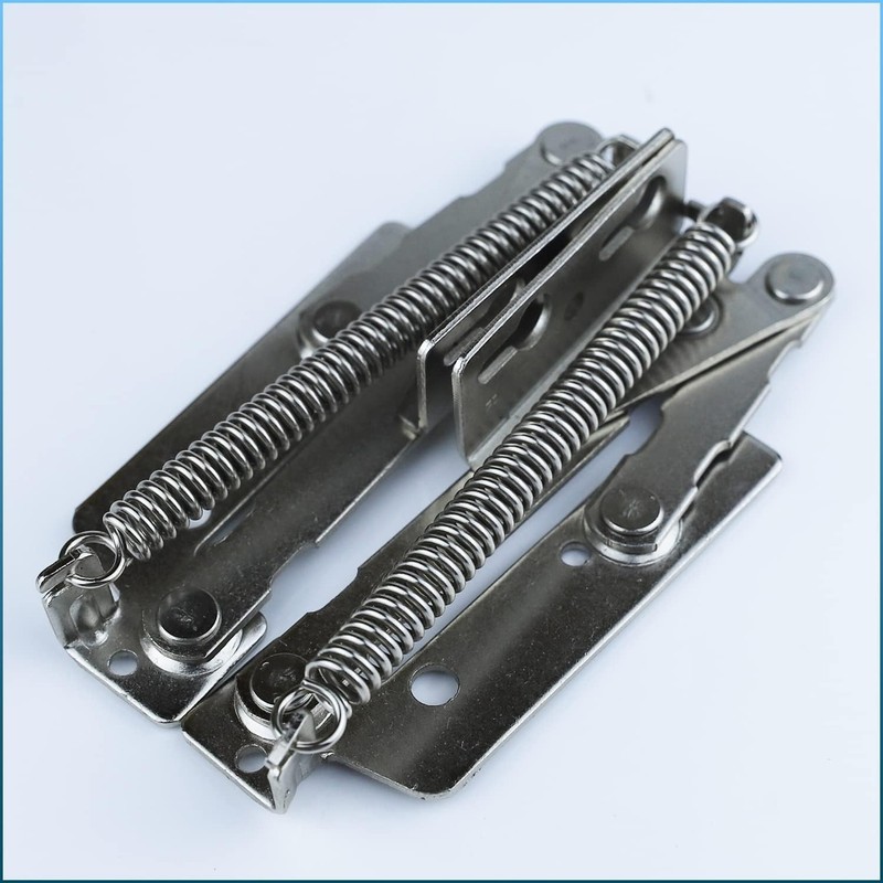 80 Degree Bench Seat Hinge - 1 Pair Steel Cabinet Door Hinge for Toy Box Chest, gallery