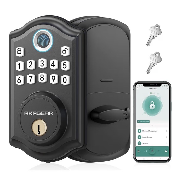 DS10 Pro Keyless Entry Door Lock with APP Control – Fingerprint Matte Black