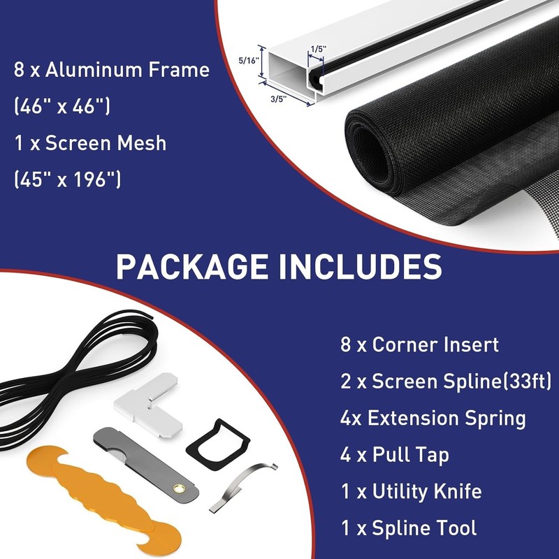 Window Screen Frame Kit 2 Pack Aluminum Alloy DIY Up to 46 Inch Screen Frames gallery