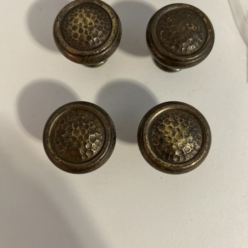10 - BP53017 Hammered Weathered Rustic Brass 1 1/4" Cabinet Knob Pull Amerock gallery