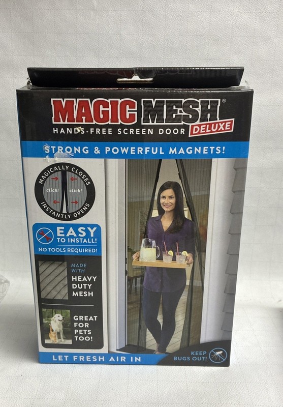 Magic Mesh Deluxe Hands Free Magnetic Screen Door 39″x83″ – Black (MM011124)