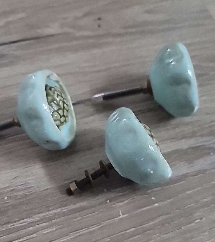 Blue Green Turquoise Ceramic Turtle Drawer Pulls Pier 1 Cabinet Knobs Set Of 7 gallery