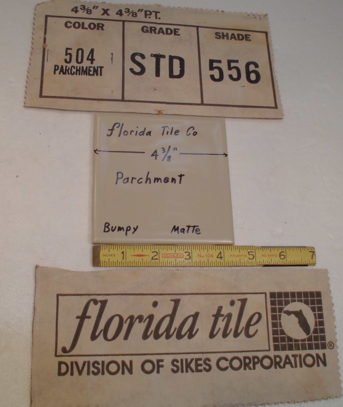 1 pc. Parchment-Tan: Bumpy Matte Ceramic Tile 4-3/8" Florida, Big Thumb, Prints gallery