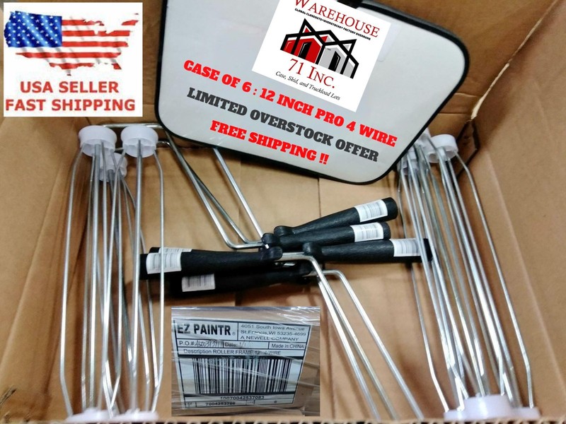 PACK OF 6 : 12 INCH 4 WIRE PRO PAINT ROLLERS EZ PAINTER PRO FREE SHIPPING
