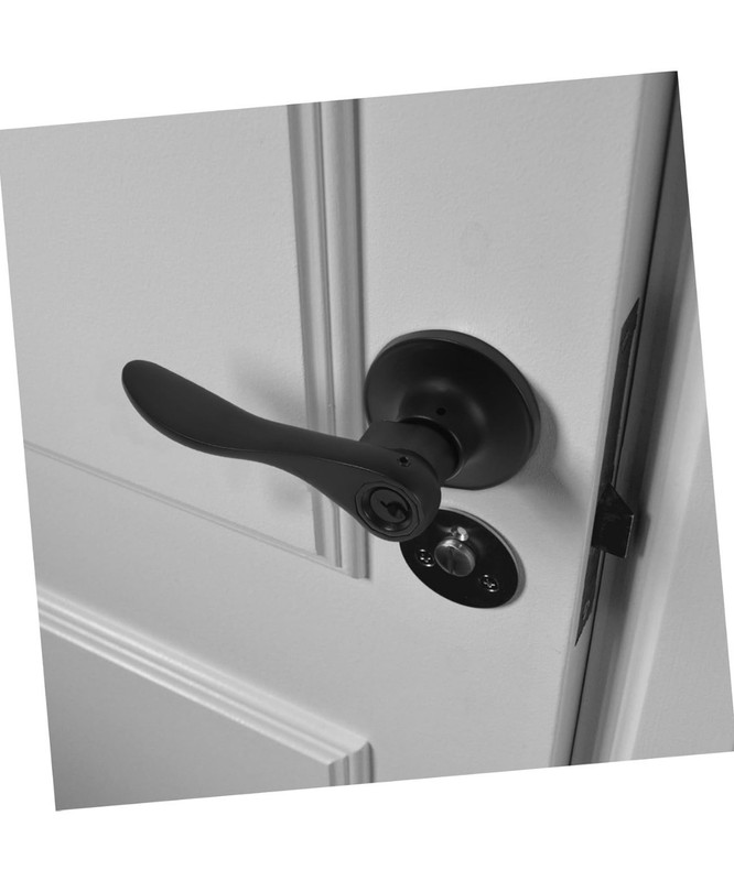 Generic 1pcs Door Level Lock Round Handle Privacy For Bedroom And Bathroom 