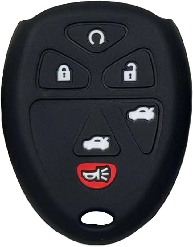 Key Fob Cover: 6 Buttons Key Fob Case Fit for Tahoe Suburban Model: BlackWhite