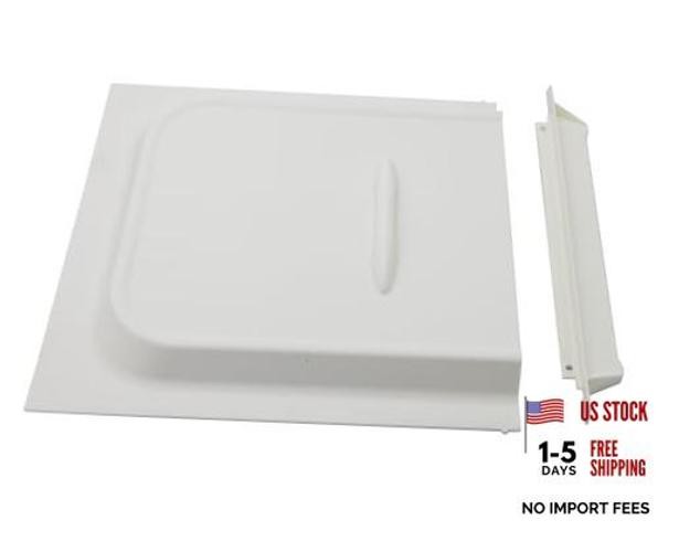 RV Screen Door Slide 12 inch Panel with Handle Slide Stop Set White for