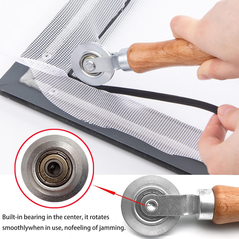 BAYTORY 3Pcs Screen Tool, Window Screen Spline Roller Tool with Wooden Handle an gallery