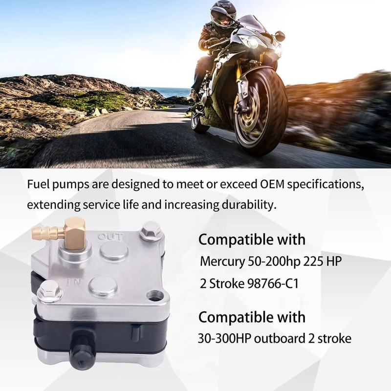 Electric Fuel Pump Compatible with 30-300HP Outboard 2 Stroke 98766-C1 30 40 45 gallery