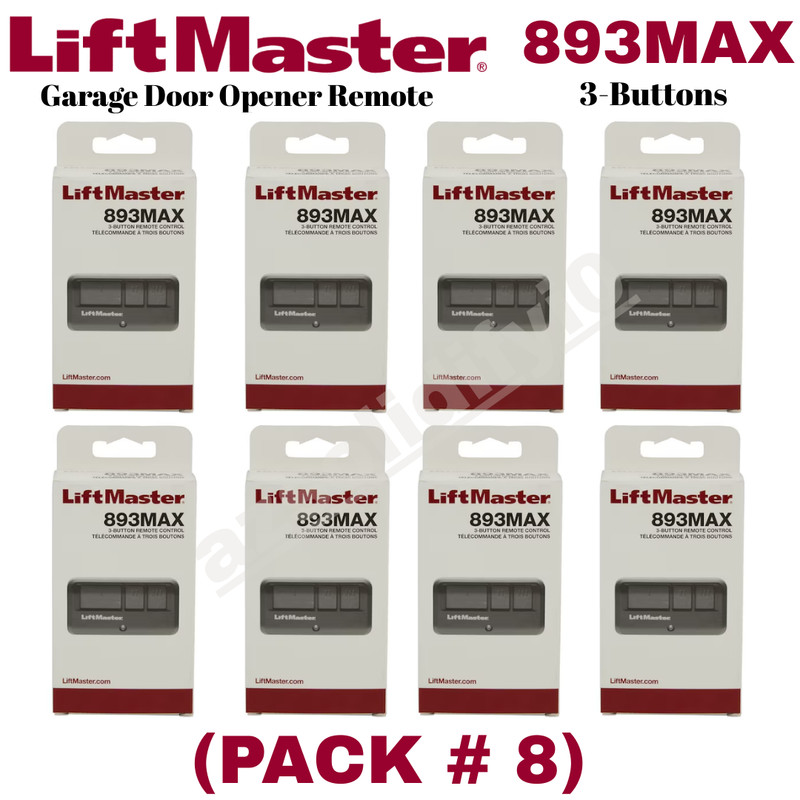 LiftMaster 893MAX 3 Button Visor Remote Control Garage Door Opener PACK # 8