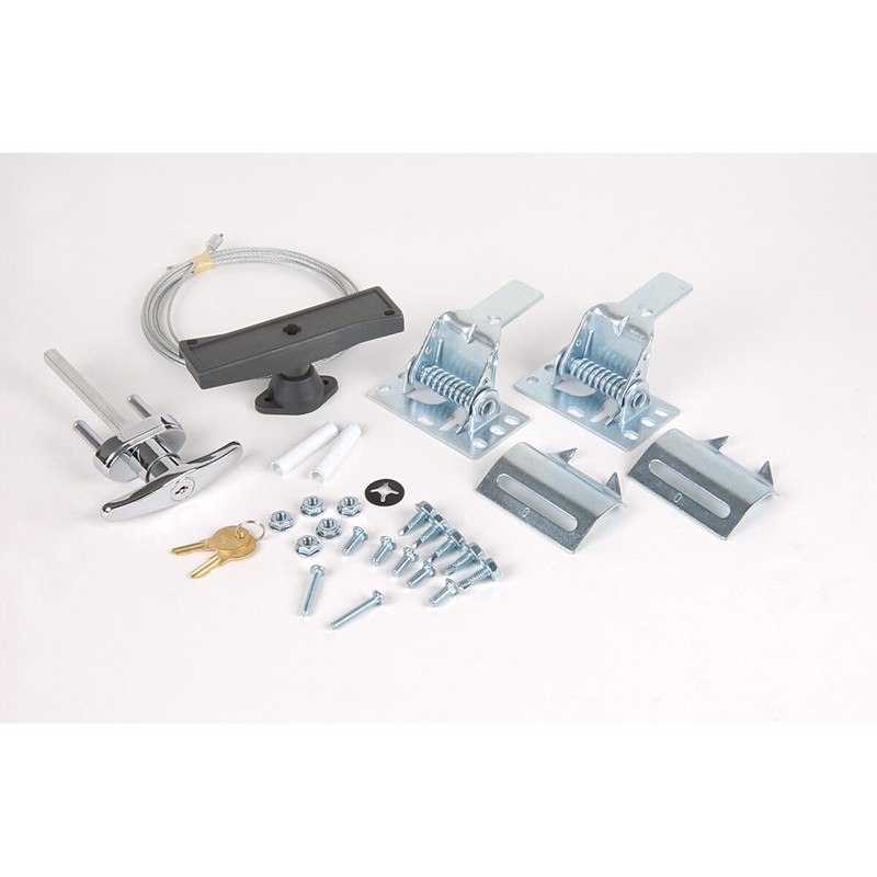 Garage Door T Handle Lock Package Keyed Alike Auto Latches & Cables Striker