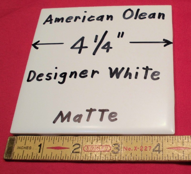 1 pc. *Matte Designer White* #61 by American Olean 4-1/4″ Ceramic Tile: NEW