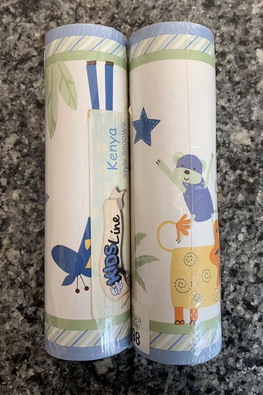 Kids Line Nursery Wallpaper Border 2 Rolls 60 Feet KENYA Jungle Animals NEW