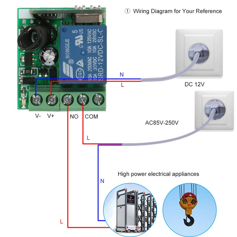 10A Relay 1CH RF Remote Switch +Receiver ON/Off D7W1 gallery