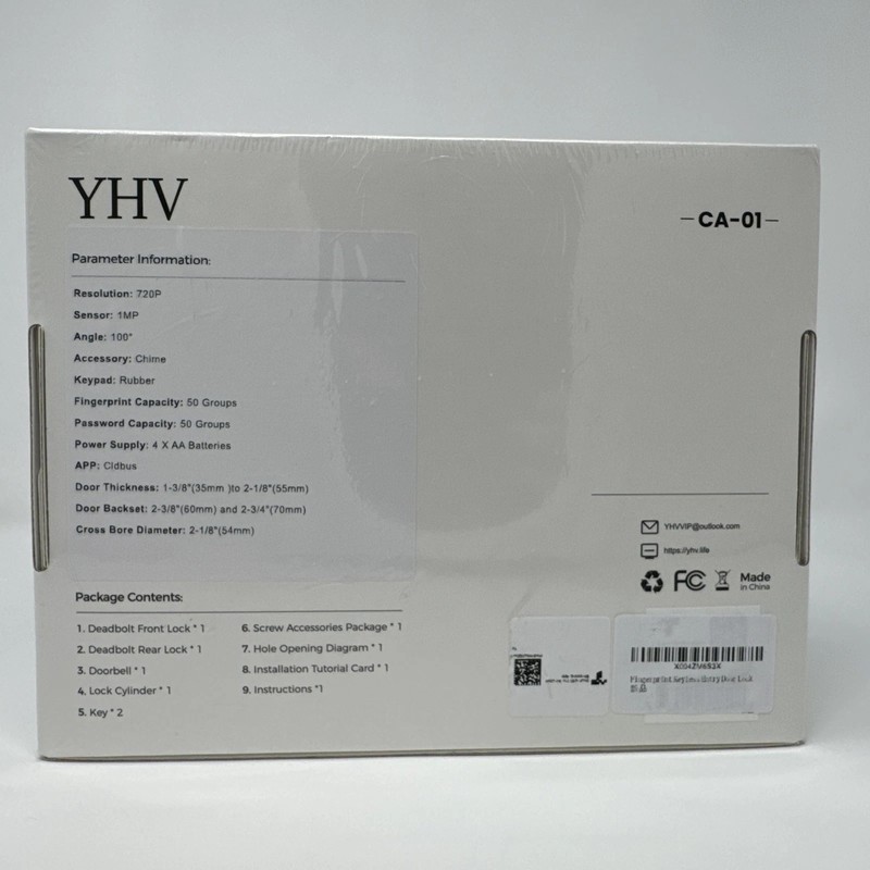 YHV Smart Door Lock with Camera Keyless Entry Fingerprint WiFi App Control NEW gallery
