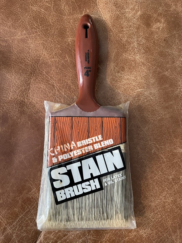 New Vintage China Bristle & Polyester Blend Stain Brush 4” For Latex & Oil NOS