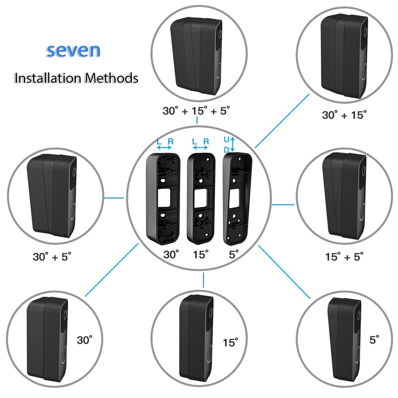 15-45° Corner & 5° Wedge Mount Kit for Blink Video Doorbell and Sync Module 2 gallery