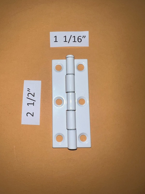 2 Piece 2.5″ Butt Hinge Inner Panel Powder Coated White or Ivory Loose Pin
