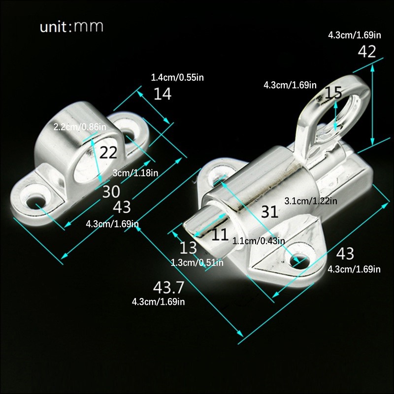 1Pc Silver Alloy Security Automatic Window Gate Lock Spring Load Bolt Latch gallery