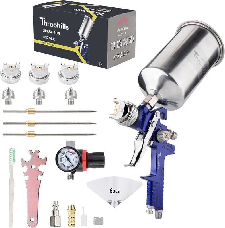 Professional HVLP Spray Kit, Automotive Paint Spray Paint (1.4/1.7/2.0mm) and...