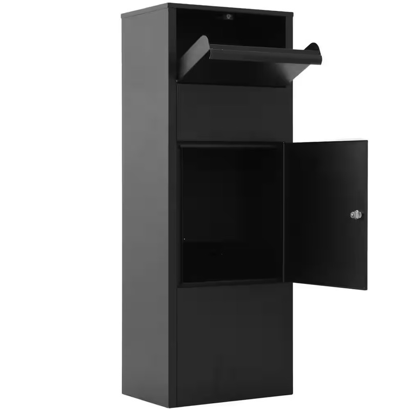 Large Package Delivery Parcel Mail Drop Box for Black, with Lockable Storage Com gallery
