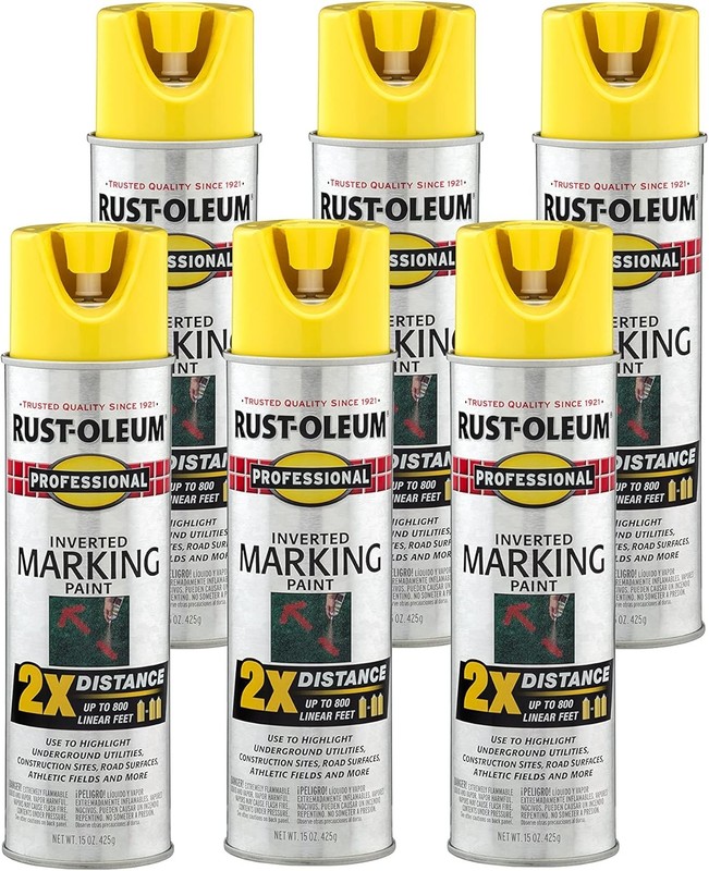 Rust-Oleum Professional 2X Distance Inverted Marking Spray Paint 6-Pack