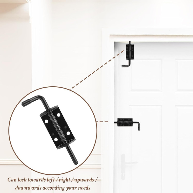 Spring Loaded Gate Latch Pin Barrel Bolt 6in Durable Solid Steel for Shed Doors gallery