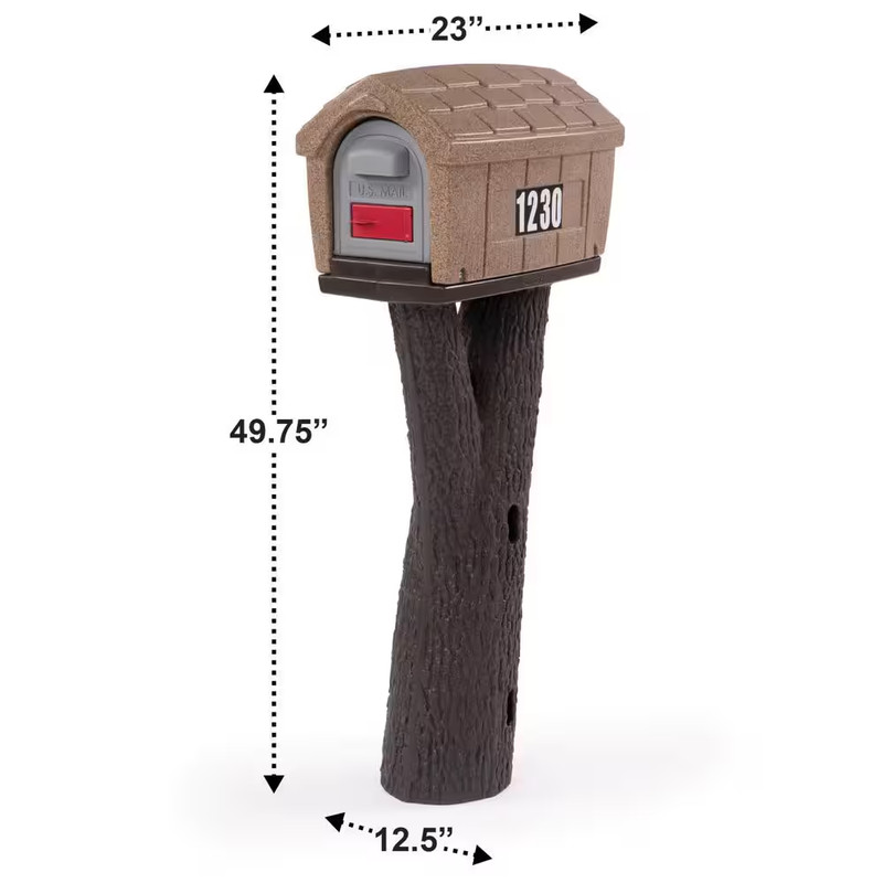 Rustic Home Sandstone / Espresso Post Mount Mailbox gallery