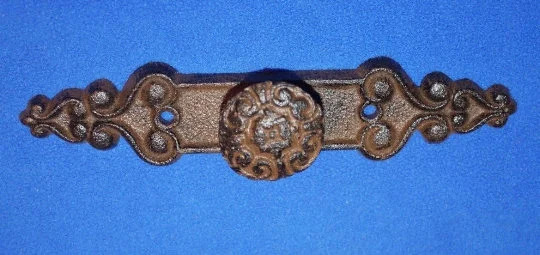 Rustic Country Kitchen Cabinets Hardware Pull Brown Cast Iron, HW-108