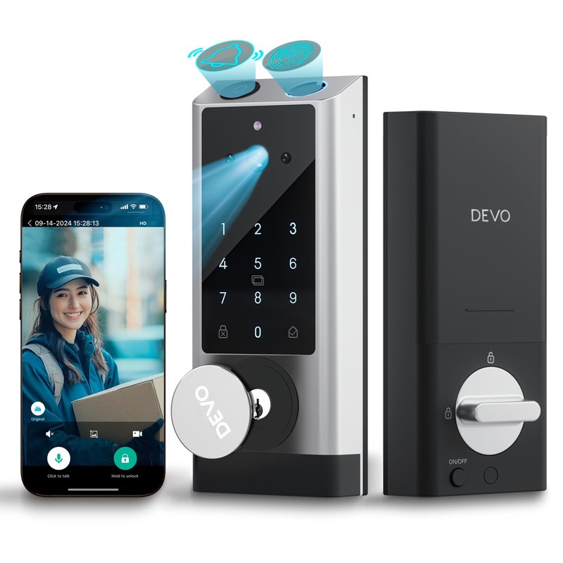 Devo G1 Video Smart Lock Camera Doorbell 6-in-1 Keyless Entry Door Lock App