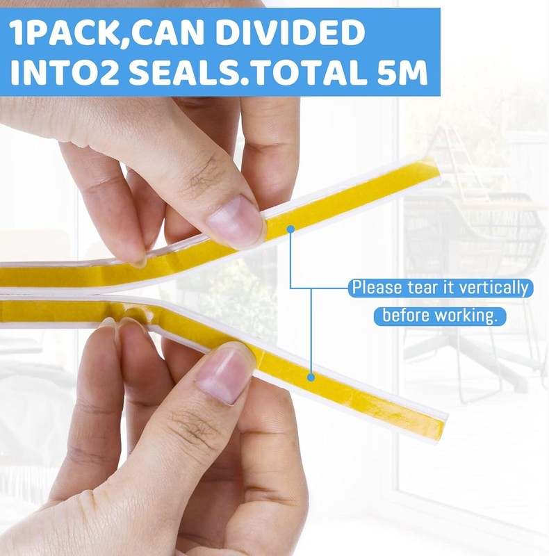 33' Long Weather Strip,Insulation Weatherproof Doors & Windows Seal Strip-2 Roll gallery