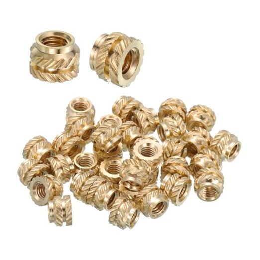 Pcs Threaded Inserts Pure Brass Metric Knurled Nuts M4 x 5mm L x 7mm OD 38