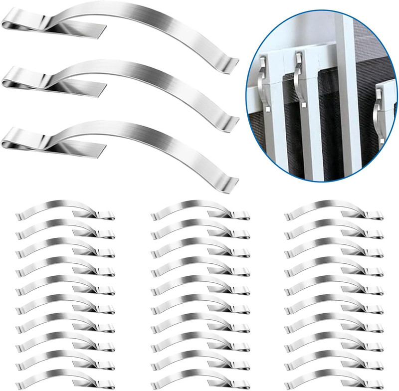 30 PCS Window Screen Tension Spring Clips - Securely Hold Screens in Aluminum Ch gallery
