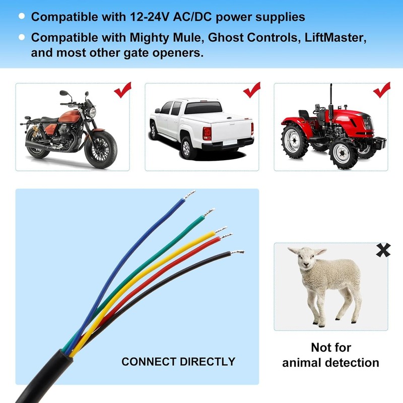 Driveway Gate Vehicle Exit Wand Sensor with 100 ft Cable for Mighty Mule, Ghost gallery