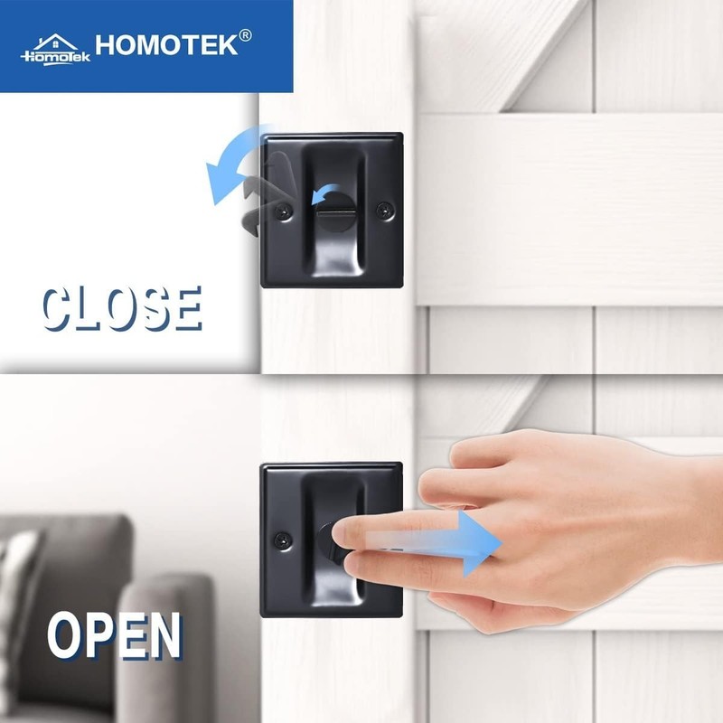 Versatile Keyed Lock for Sliding Doors - Stylish Security Solution in Black gallery