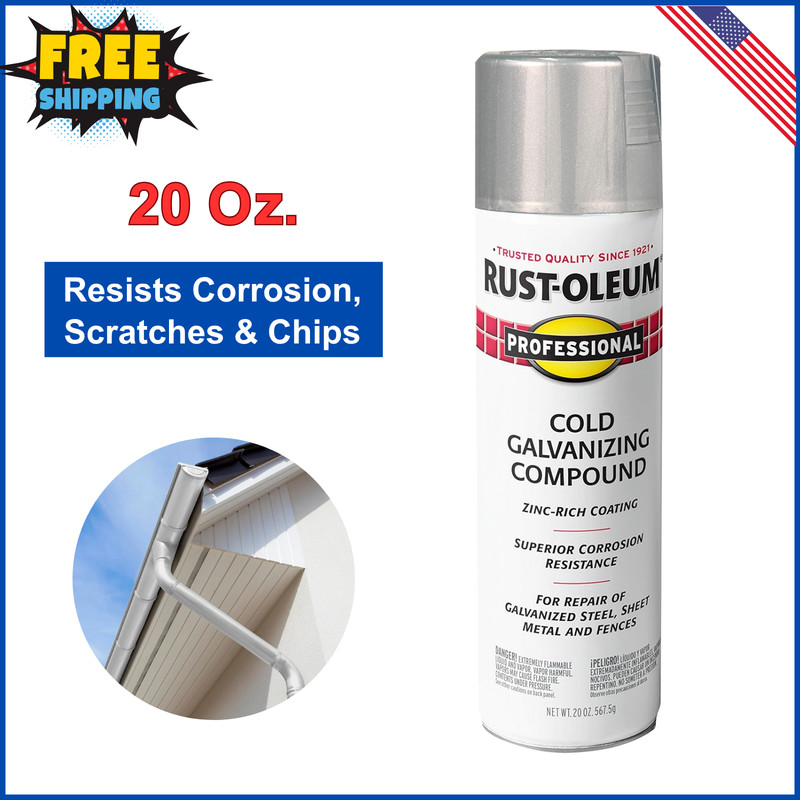 Cold Gray, Rust-Oleum Professional Galvanizing Compound Spray Paint, Gloss 20 Oz
