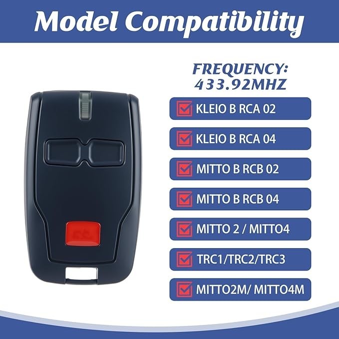 2PCS Garage Door Remote for BFT All Rolling Mitto 2 Kleio TRC2 Ghibli gallery