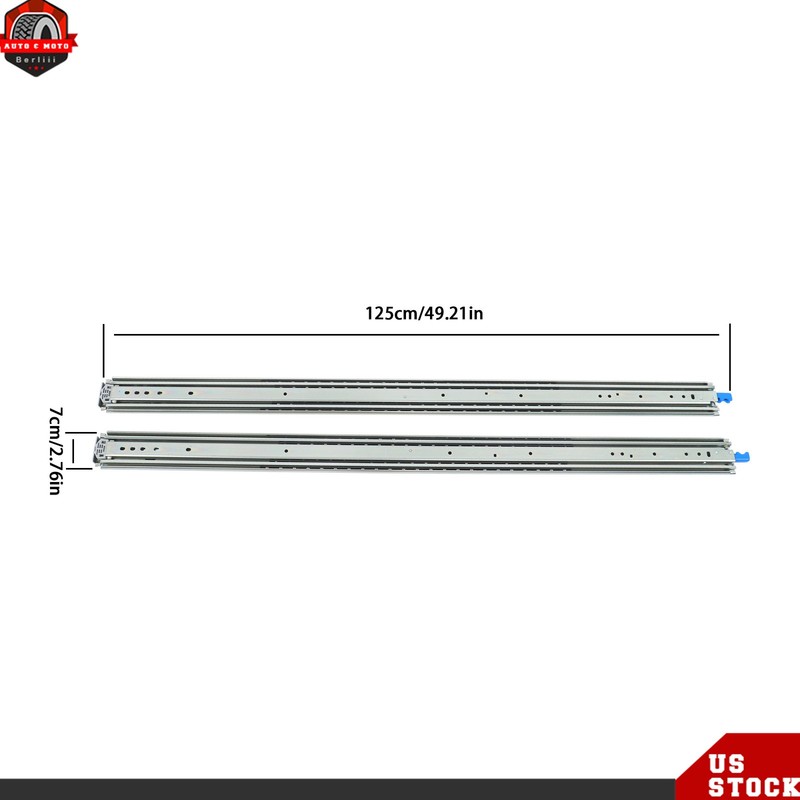 1 Pair 48 Inch Locking Drawer Slides Full Extension & Lock 500 lbs Load Capacity gallery