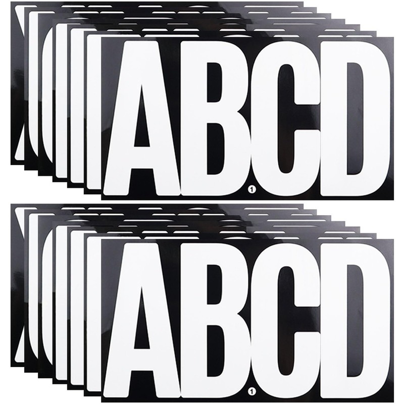 6 Inch Large White Letters Stickers, 76 Pieces Self Adhesive Alphabet